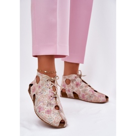 Mintás bőrcsizma Maciejka 03426-48 Bézs 2