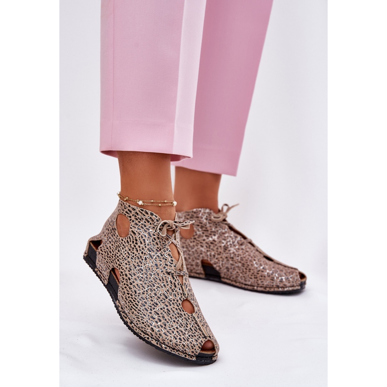 Mintás bőrcsizma Maciejka 03426-49 Leopard nyomtatás bézs 2