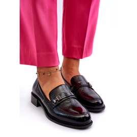 Vinceza Női lakkozott fekete cipő díszes 2