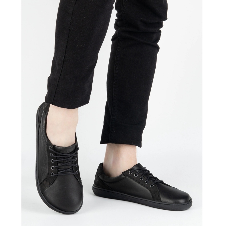 Olivier Férfi cipő mezítláb minimalista bőr 909J fekete 2