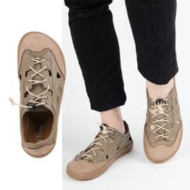 Férfi mezítláb bőr cipő Olivier 320Kz -re barna szellőzéssel 2