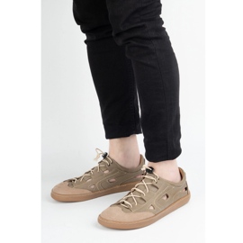 Férfi mezítláb bőr cipő Olivier 320Kz -re barna szellőzéssel 1