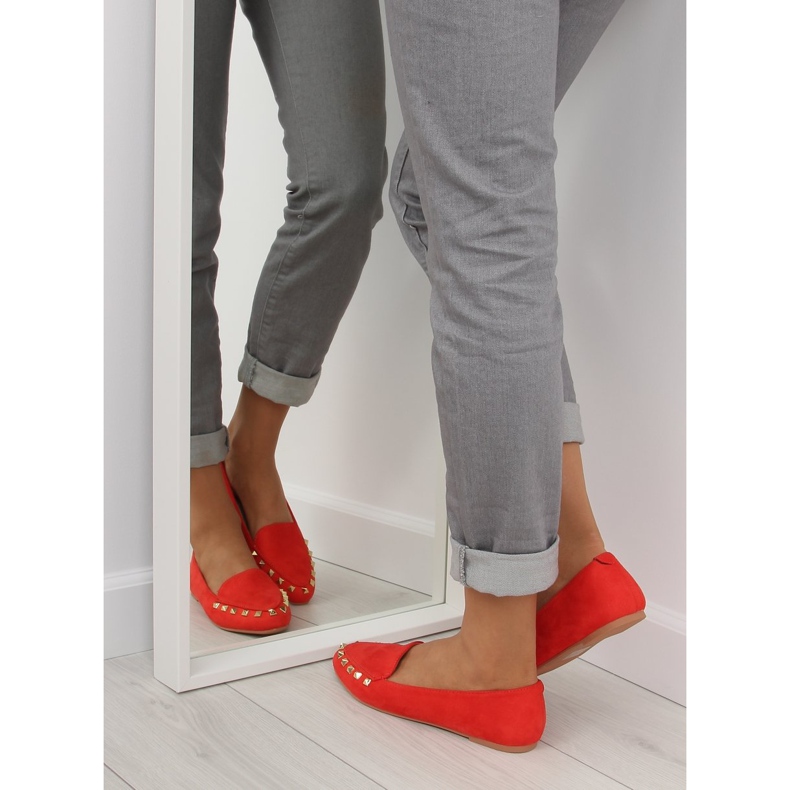 Női naplopók szegecsekkel piros 1388 Piros 1