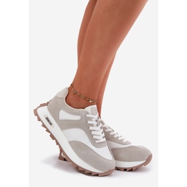 Suede cipők a Női Big Star RR274896 női platform hi-lyukú rendszere Biało-Share fehér 1