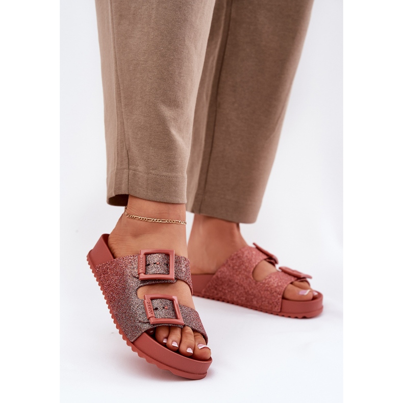 Illatos női papucs csillogással és csatokkal Zaxy RR285025 piszkos rózsaszín 2