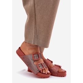 Illatos női papucs csillogással és csatokkal Zaxy RR285025 piszkos rózsaszín 1