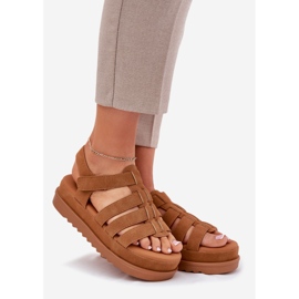 Inna Női szandál a teve velúr platformon barna 1 Inna Női szandál a teve velúr platformon barna 1