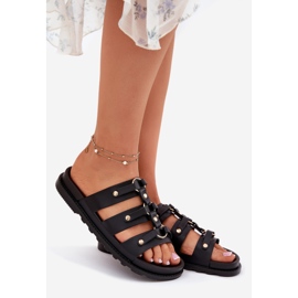 Inna Női papucs fekete csíkokkal 1