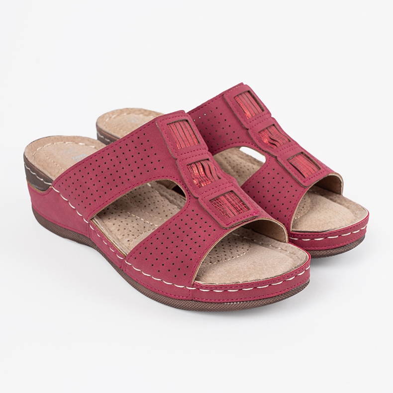 Shelvt Vörös női papucs a platformon piros 2