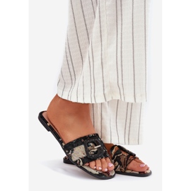 Inna Lapos női papucs dekoratív fekete csatjal 1 Inna Lapos női papucs dekoratív fekete csatjal 1