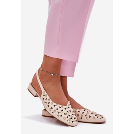 Inna Díszített lapos -heed ballerinas bézs 1