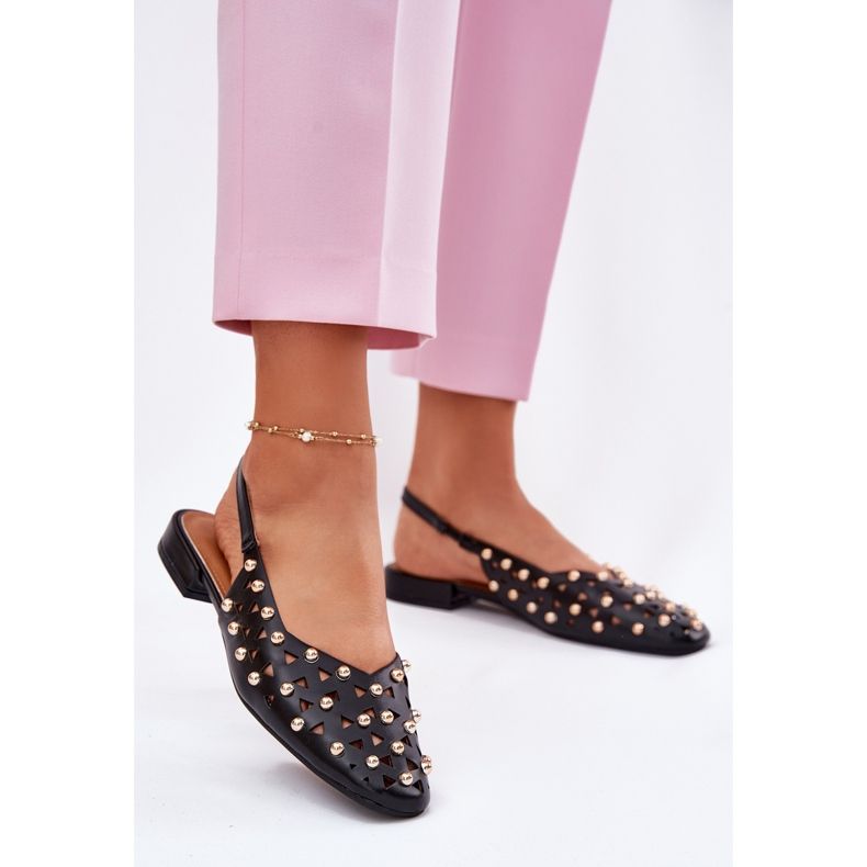 Inna Díszített lapos, Balerinas Black fekete 2