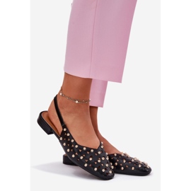 Inna Díszített lapos, Balerinas Black fekete 1