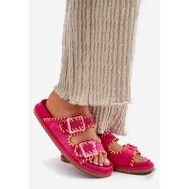 Inna A női papucs csatokkal és a fukszia dekoratív szegélyével rózsaszín 1 Inna A női papucs csatokkal és a fukszia dekoratív szegélyével rózsaszín 1