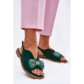 S.Barski Női szandál lapos sarkú íjjával. Barski Kv51-014 zöld 2