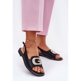 S.Barski Női szandál dekoratív részletekkel S. Barski Kv51-081 fekete 2