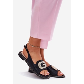 S.Barski Női szandál dekoratív részletekkel S. Barski Kv51-081 fekete 1