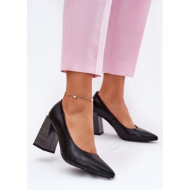 EVento Bőr pumpák egy magas sarkú fekete 2