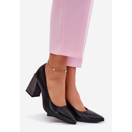 EVento Bőr pumpák egy magas sarkú fekete 1