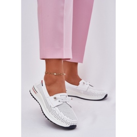 EVento Női bőrcipő a platformon nyitott fehér 2