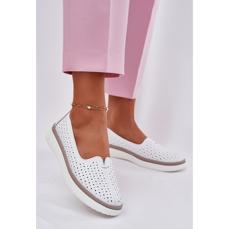 EVento Női nyitott bőr cipő fehér 2