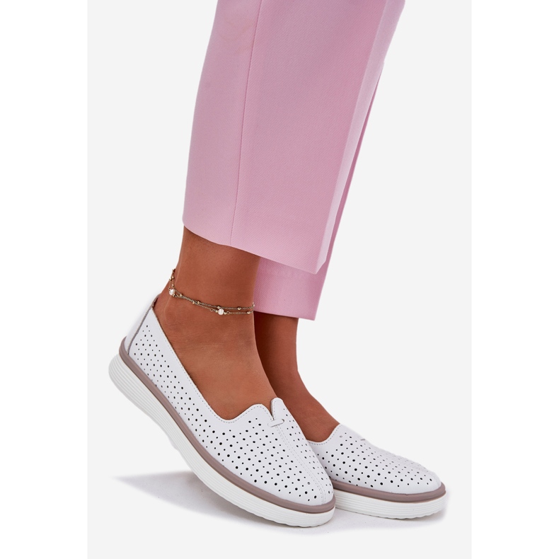 EVento Női nyitott bőr cipő fehér 1