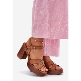 EVento Női szandál a teve arany dekorációs posztján barna 1