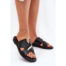 Vinceza Női lapos sarkú cipő dekoratív vineza 17385 fekete részlet 2