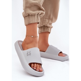 Női hab papucs a platformon VinceZa mackóval 75210 szürke 2