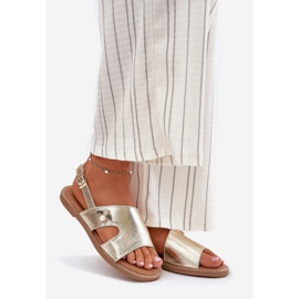 Vinceza Lapos női szandál dekoratív VinZa részletekkel 17378 Zlotys aranysárga 1