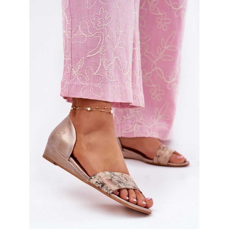 Maciejka bőr szandál 01971-71 PLN aranysárga 2