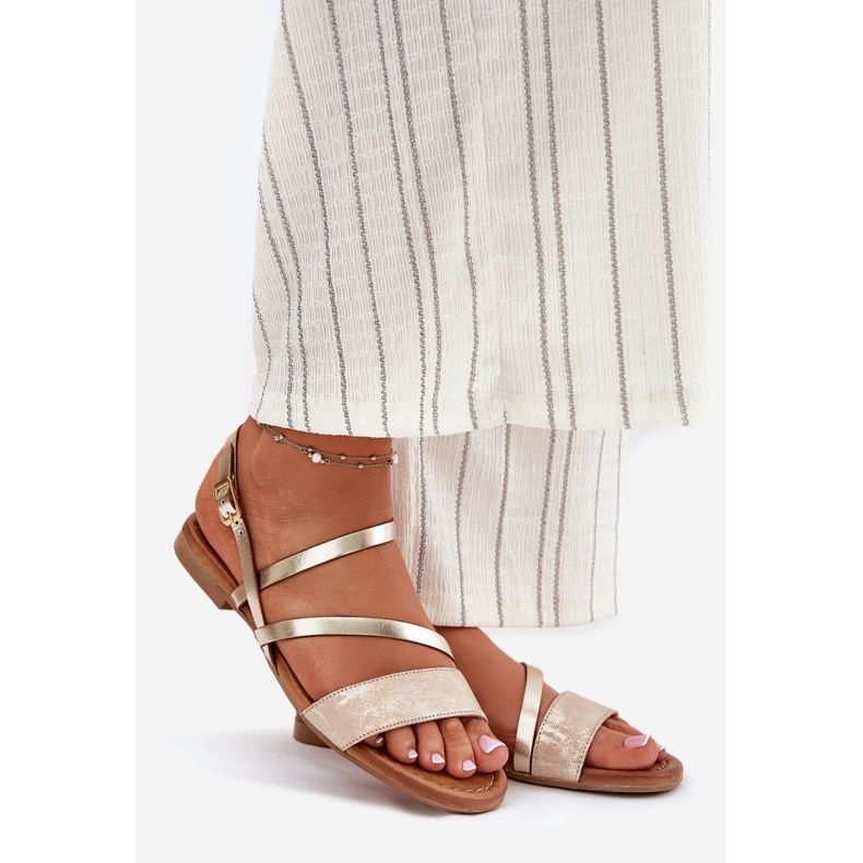 Maciejka lapos sarkú női bőr szandál 06966-25 PLN aranysárga 1 Maciejka lapos sarkú női bőr szandál 06966-25 PLN aranysárga 1