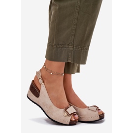 EVento Női könnyű szandál a kényelmi cipő bézs-arany aranysárga 1