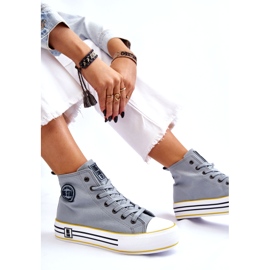 Big Star Női magas anyagi cipők a nagy csillagon LL274188 platform világoskék 5