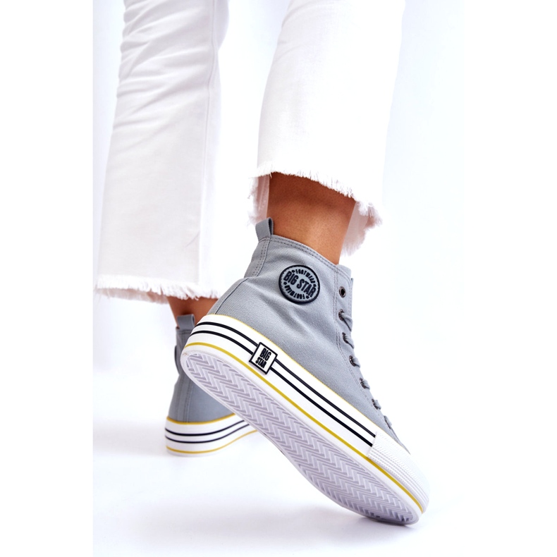 Big Star Női magas anyagi cipők a nagy csillagon LL274188 platform világoskék 2