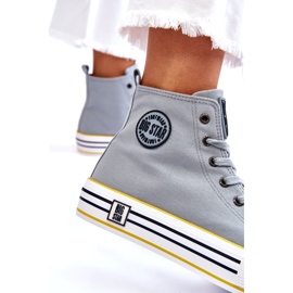 Big Star Női magas anyagi cipők a nagy csillagon LL274188 platform világoskék 3