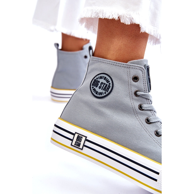 Big Star Női magas anyagi cipők a nagy csillagon LL274188 platform világoskék 3