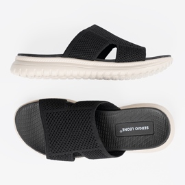 Női fekete papucs a Sergio Leone platformon 2