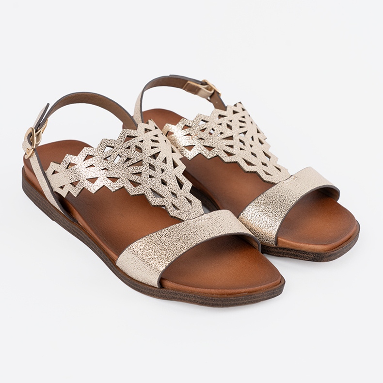 Sergio Leone Arany szandál nyitott dekorációkkal aranysárga 1