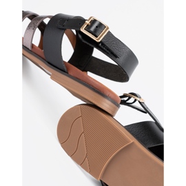 Fekete szandál Sergio Leone ezüst csíkokkal 1