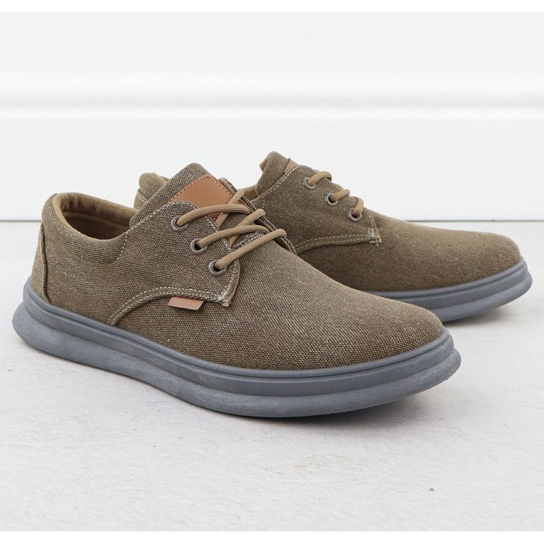 Férfi alkalmi cipő textil barna nowacki 1059-h bézs 1