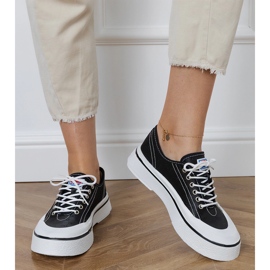 Fekete női platform tornacipő 2