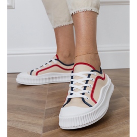 Bézs színű női platform tornacipő 1