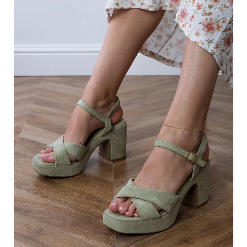 Green Ekozamszowe szandál az oszlopon kék 1