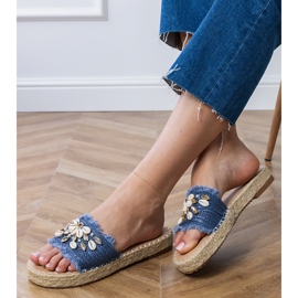 Kék espadrille papucs héjjal 2