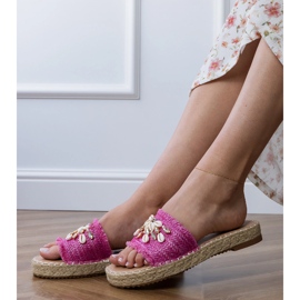 Rózsaszín espadrilles kagylókkal 2