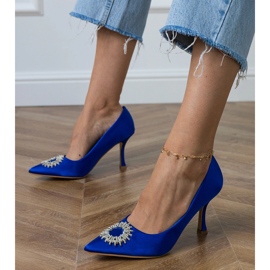 Kék szatén szivattyúk cirkonokkal 1