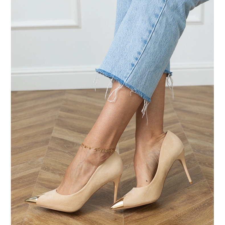 Bézs ecosam szivattyúzások fém lábujjjal 2