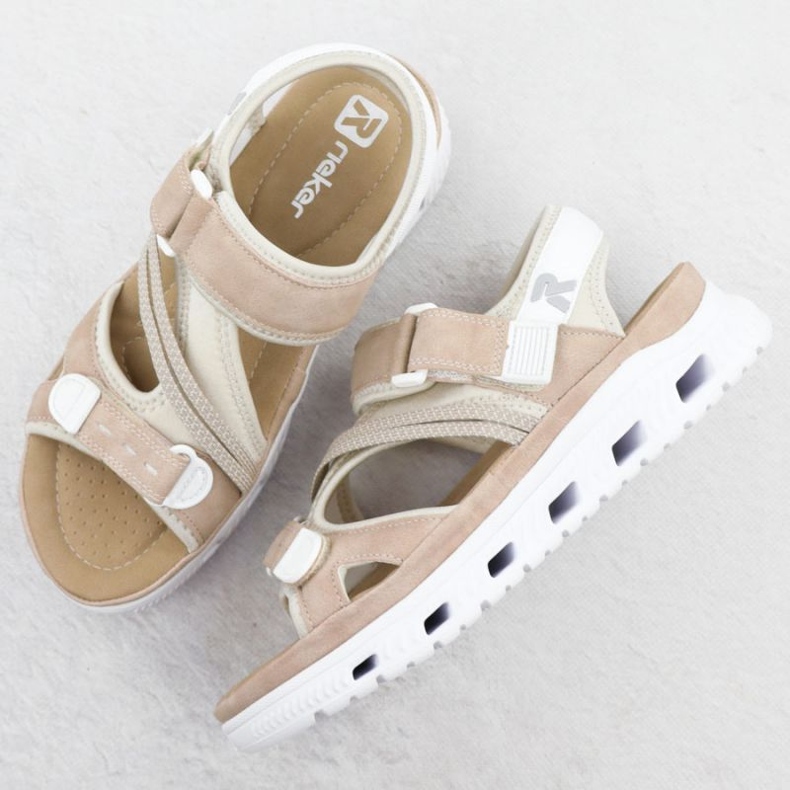 Női szandál Rieker 64064-31 bézs rózsaszín 1