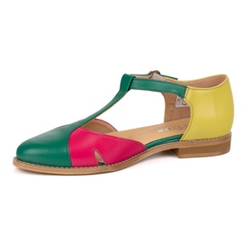 Olivier Női bőr szandál 4240/35 Ziel/roz/zol zöld 1